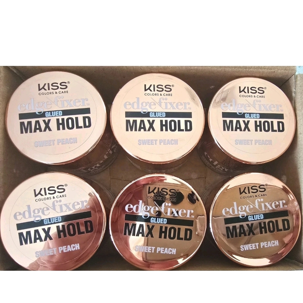 KISS Edge Fixer Glued Max Hold Sweet Peach (6 Jars)